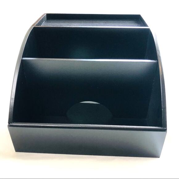 NIB Black Compact Charging Station Organize Multiple Devices HInged Back Panel - Picture 5 of 16